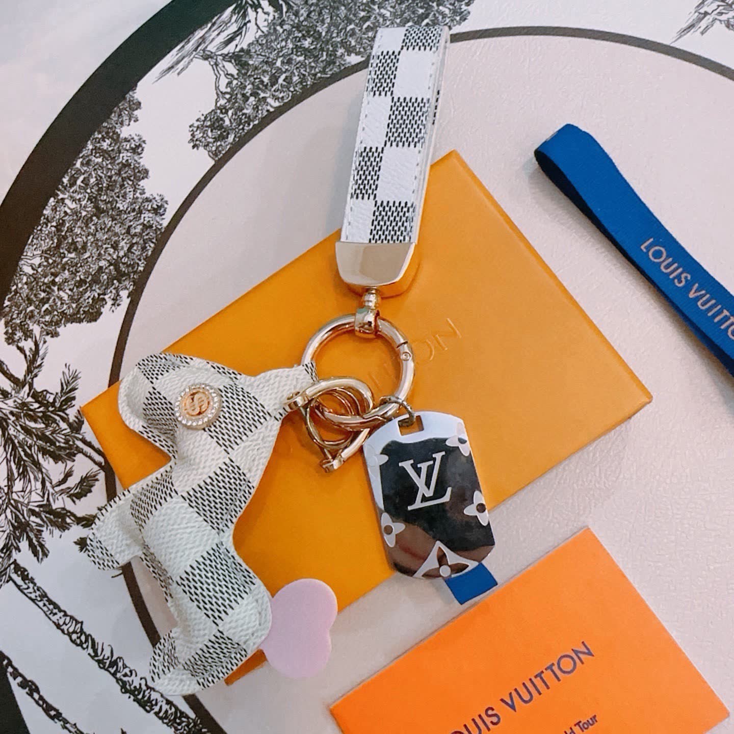 Louis Vuitton Keychain with Monogram Pattern